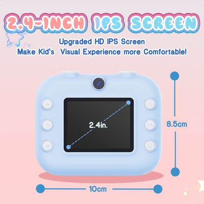 M8 2.4-Inch 1080P HD 2400W Pixel Dual-Camera Children Thermal Printing Camera, Pink, Blue, Purple, Pink+32GB, Blue+32GB, Purple+32GB