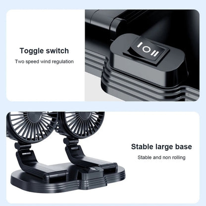5V USB Port Car Dual-head Fan Circulation Fan