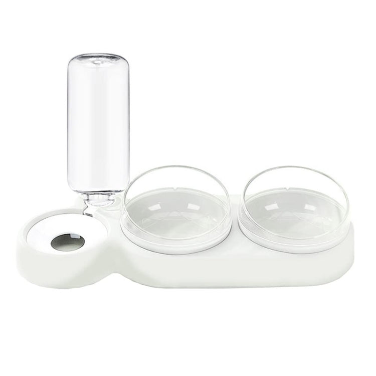 Cats 3 In 1 Bowl Automatic Water Dispenser Anti Spill Large Bore Tilt Pet Food Bowl, Green, White, Grey