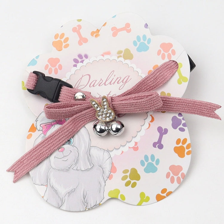 Pet Collar Jewelry Adjustable Cats Bell Necklace, Dark Pink