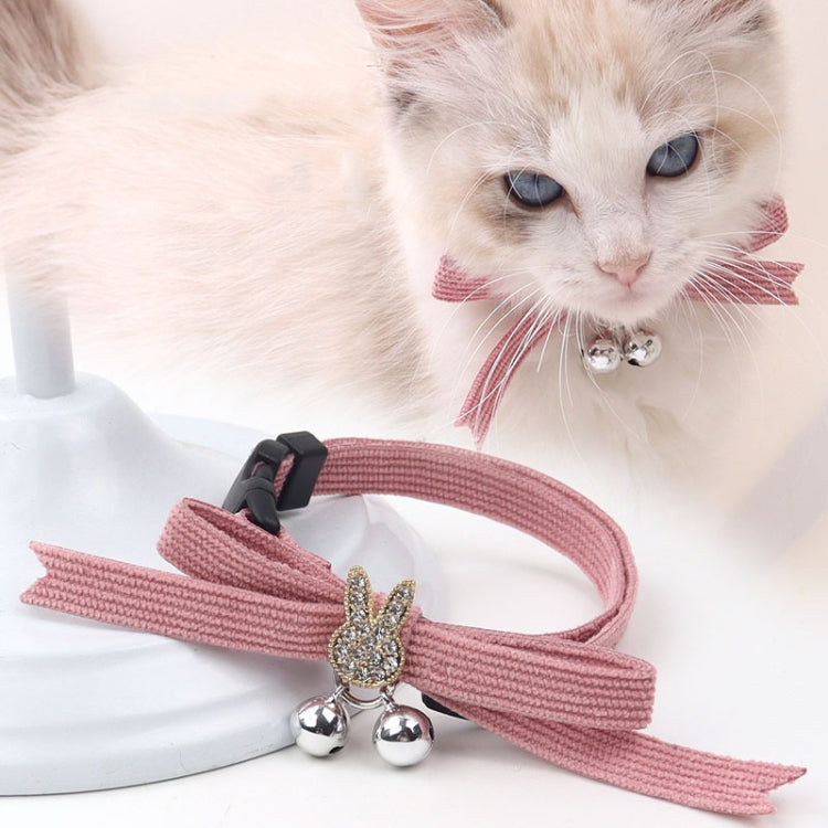 Pet Collar Jewelry Adjustable Cats Bell Necklace, Dark Pink