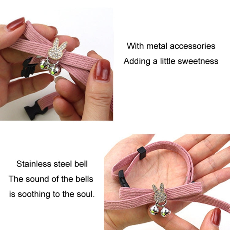 Pet Collar Jewelry Adjustable Cats Bell Necklace, Dark Pink