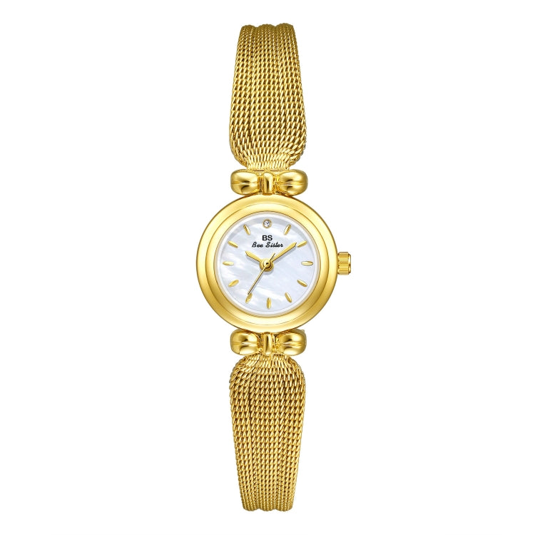 BS Bee Sister 22mm Retro Female Wrist Watch with Stainless Steel Mesh Butterfly Design Strap
