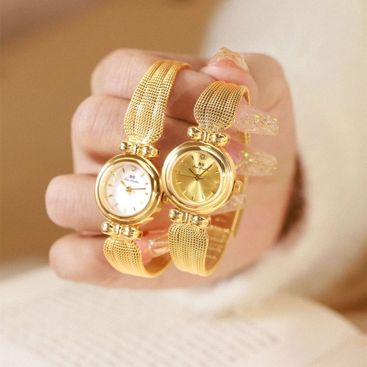 BS Bee Sister 22mm Retro Female Wrist Watch with Stainless Steel Mesh Butterfly Design Strap
