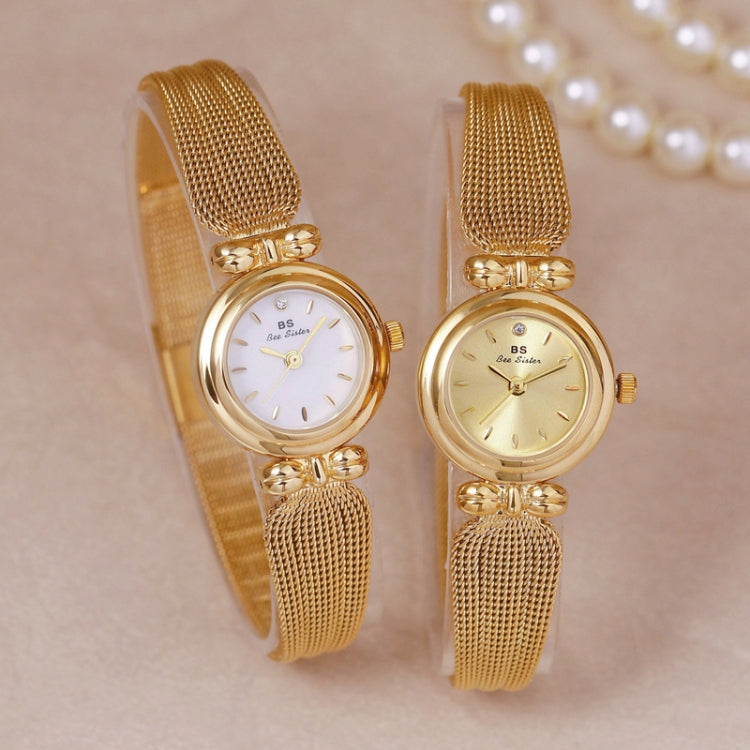 BS Bee Sister 22mm Retro Female Wrist Watch with Stainless Steel Mesh Butterfly Design Strap