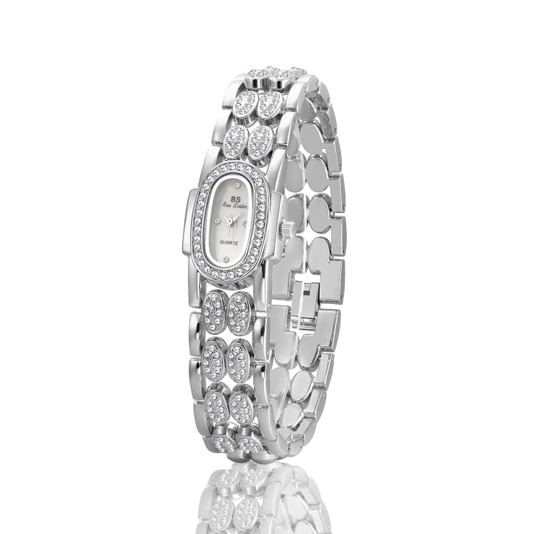 BS Bee Sister Stainless Steel Ladies Bracelet Watch Diamond Wristwatch