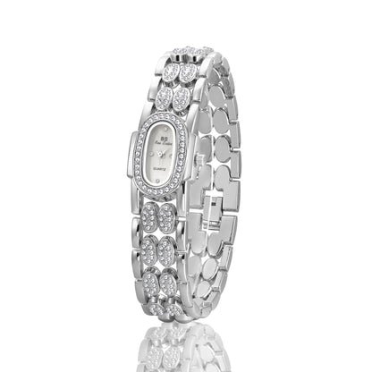 BS Bee Sister Stainless Steel Ladies Bracelet Watch Diamond Wristwatch