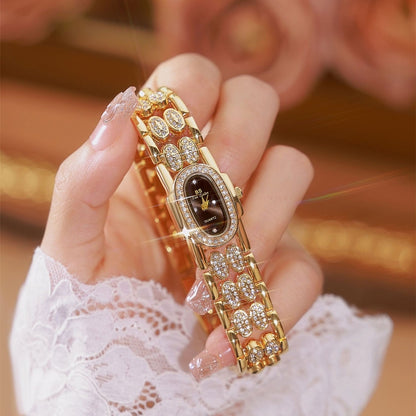 BS Bee Sister Stainless Steel Ladies Bracelet Watch Diamond Wristwatch