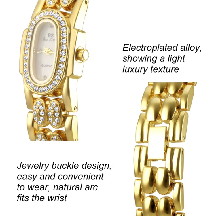 BS Bee Sister Stainless Steel Ladies Bracelet Watch Diamond Wristwatch