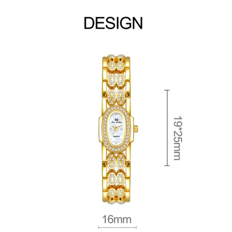 BS Bee Sister Stainless Steel Ladies Bracelet Watch Diamond Wristwatch