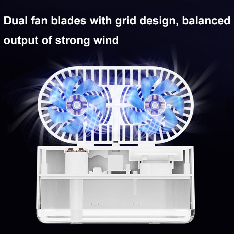 WT-818 Dual-leaf Spray Smart Digital Display Desktop Fan Night Light Humidification Cooler