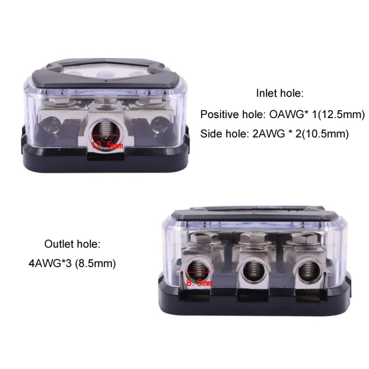 One To Three Car Audio Power Fuse Holder Fuse Junction Box, 3ANL3
