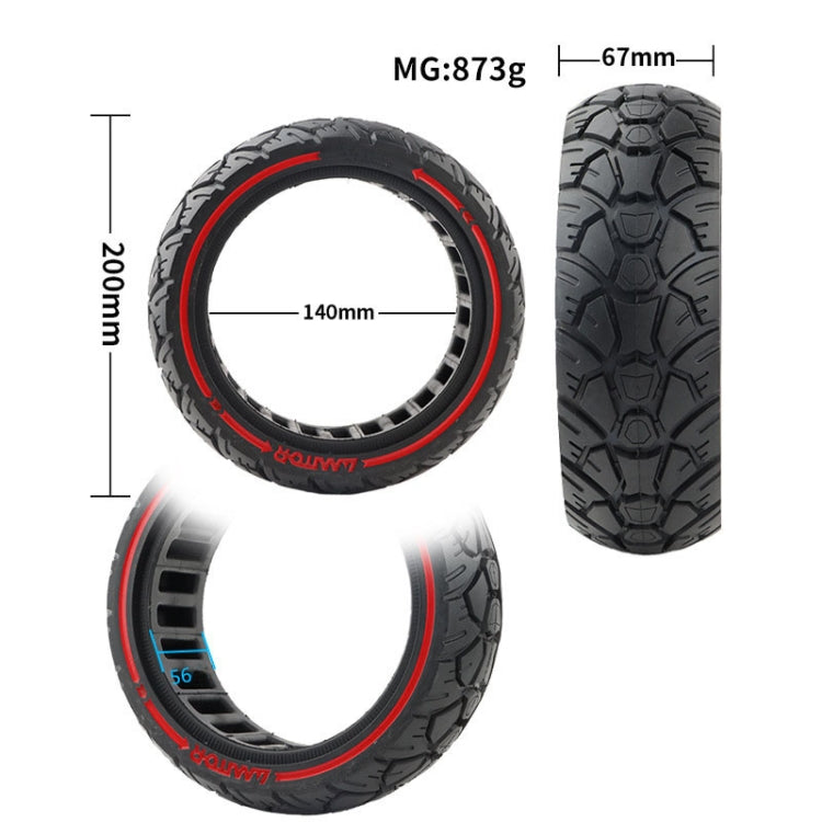 AIMITE 8.5 x 2.5-3.0 / 56 Card Slot 8.5 inch Electric Scooter Universal Off-Road Tire, 8.5 x 2.5-3.0 56 Card (Red Line)