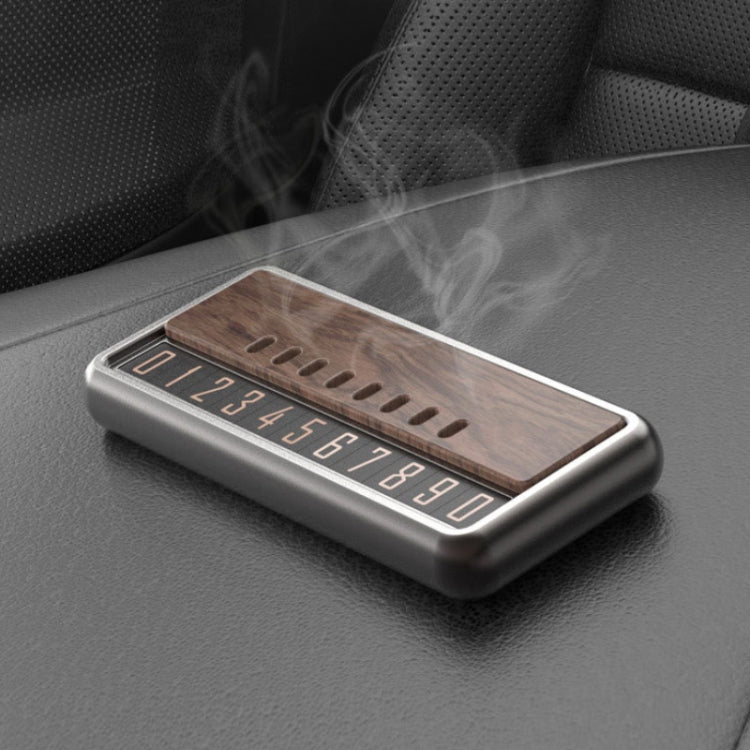 Car Metal Wood Aromatherapy Magnetic Luminous Car Moving Number Plate