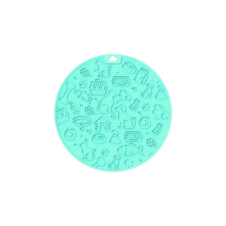 7 Inch Pet Licking Mat with Suction Cups Non-Slip Slow Feeding Mat for Dogs & Cats, Grey, Mint Color, Blue