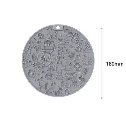 7 Inch Pet Licking Mat with Suction Cups Non-Slip Slow Feeding Mat for Dogs & Cats, Grey, Mint Color, Blue