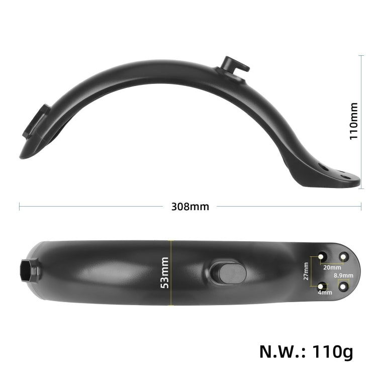 For Xiaomi M365 / 1S / PRO Scooter Accessories Plastic Rear Fender 4 Hole Rear Fenders 8.5 inch Fender, Single Fender, Fender+Tail Light Set