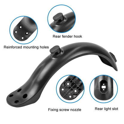 For Xiaomi M365 / 1S / PRO Scooter Accessories Plastic Rear Fender 4 Hole Rear Fenders 8.5 inch Fender, Single Fender, Fender+Tail Light Set