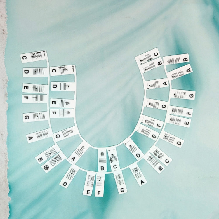 Silicone Piano Notes Guide Removable Piano Keyboard, 88 Keys White Bottom Black Text, 88 Keys White Bottom Color Text, 61 Keys White Bottom Black Text, 61 Keys White Bottom Color Text