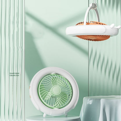 Night Light Desktop Folding Fan Outdoor Camping Hanging Mini Fan, Orange Basic, Green Basic, Orange Upgraded, Green Upgraded