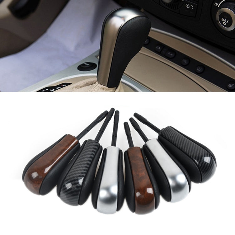 For BMW E Chassis Gear Lever Head, Universal For Left And Right Driving, Short Rod Round Head, Long Rod Round Head, 1/3 Series Z4 Round Head Walnut, 1/3 Series Z4 Round Head Carbon Fiber Pattern, 1/3 Series Z4 Round Head Silver