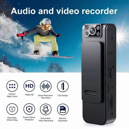 1080P Video Recorder 130 Degree Wide Angle Lens Camera With Back Clip Infrared Night Vision, L8, L8 WIFI Version, L8 With 32G Memory Card, L8 Wifi Version With 32G Memory Card