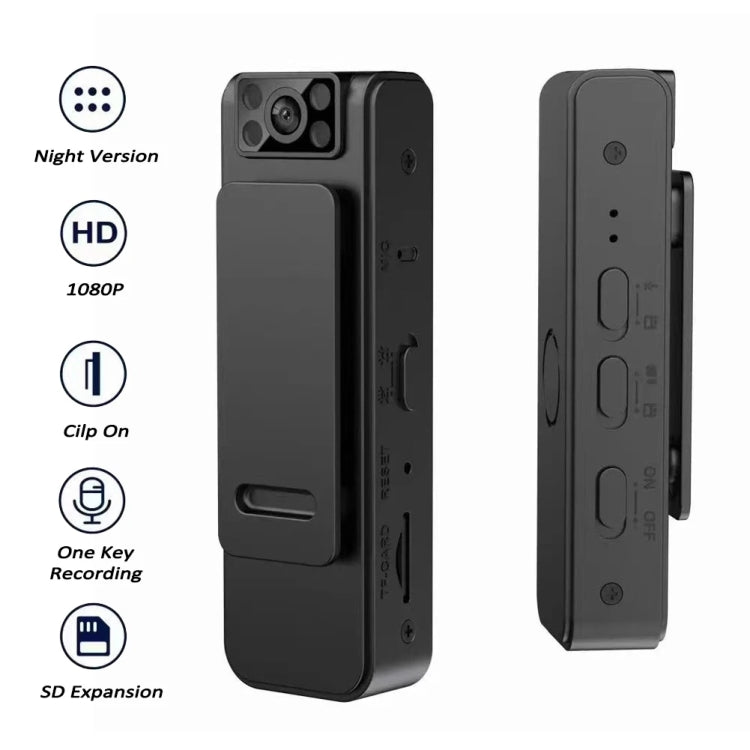 1080P Video Recorder 130 Degree Wide Angle Lens Camera With Back Clip Infrared Night Vision, L8, L8 WIFI Version, L8 With 32G Memory Card, L8 Wifi Version With 32G Memory Card