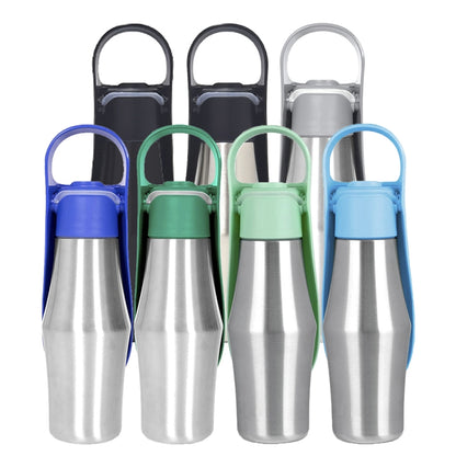 Pet Outing Stainless Steel Folding Water Bottle Outdoor Portable Drinking Fountain, Light Blue, Grey, Dark Green