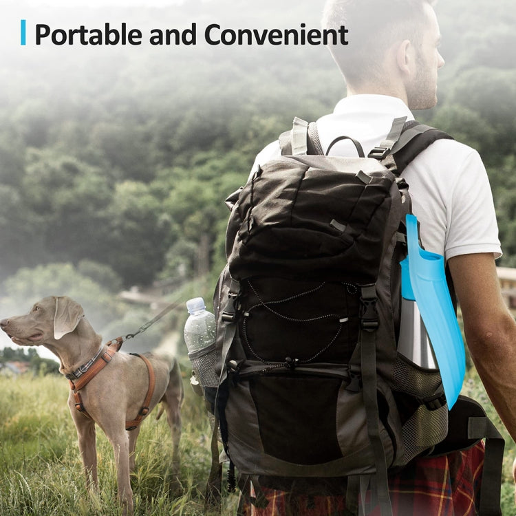 Pet Outing Stainless Steel Folding Water Bottle Outdoor Portable Drinking Fountain, Light Blue, Grey, Dark Green