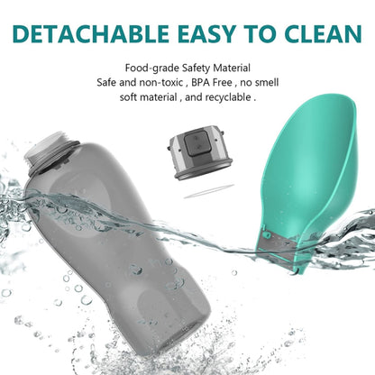 Leaf-shaped Pet Outdoor Folding Water Bottle Outdoor Portable Water Dispenser, Blue Gray, Lake Blue, Pink