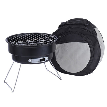 Portable Small Outdoor Folding Round BBQ Grill Wild Camping Cooking Tools, With Storage Bag, No Storage Bag