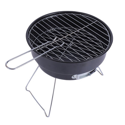 Portable Small Outdoor Folding Round BBQ Grill Wild Camping Cooking Tools, With Storage Bag, No Storage Bag
