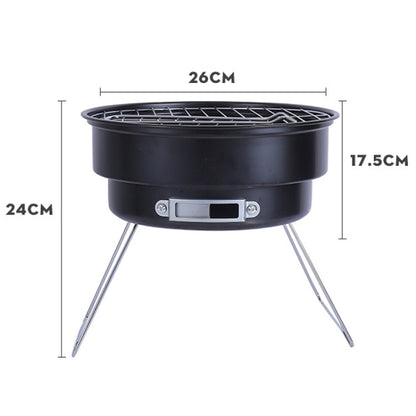 Portable Small Outdoor Folding Round BBQ Grill Wild Camping Cooking Tools, With Storage Bag, No Storage Bag