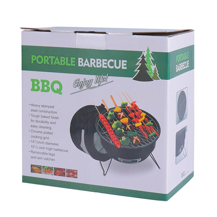 Portable Small Outdoor Folding Round BBQ Grill Wild Camping Cooking Tools, With Storage Bag, No Storage Bag