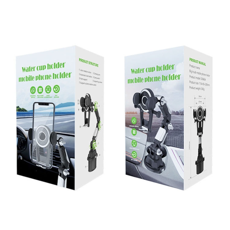 Universal Long Tube 3 Joints Adjustable Car Water Cup Position Cell Phone Holder