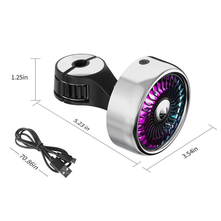 FE052 RGB Color Light USB Plug-in Clip-on Car Rear Seat Headrest Fan