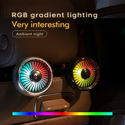 FE052 RGB Color Light USB Plug-in Clip-on Car Rear Seat Headrest Fan