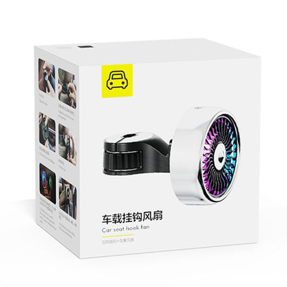FE052 RGB Color Light USB Plug-in Clip-on Car Rear Seat Headrest Fan