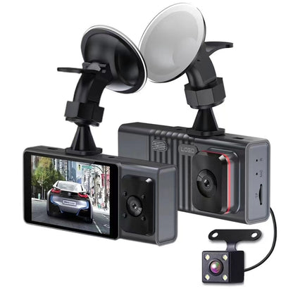 3 Camera Lens 3-inch IPS Screen WiFi Car Dash Cam 1080P Night Vision Dash Camera for Cars, 32G, 64G