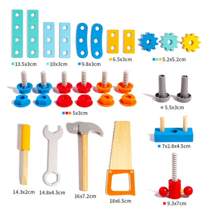 Wooden Multifunction Toolbox Early Learning Disassembly Nut Tool Basket Children Educational Toy, Wooden Multifunction Toolbox