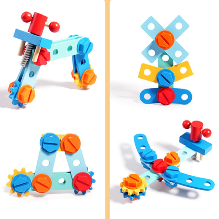 Wooden Multifunction Toolbox Early Learning Disassembly Nut Tool Basket Children Educational Toy, Wooden Multifunction Toolbox