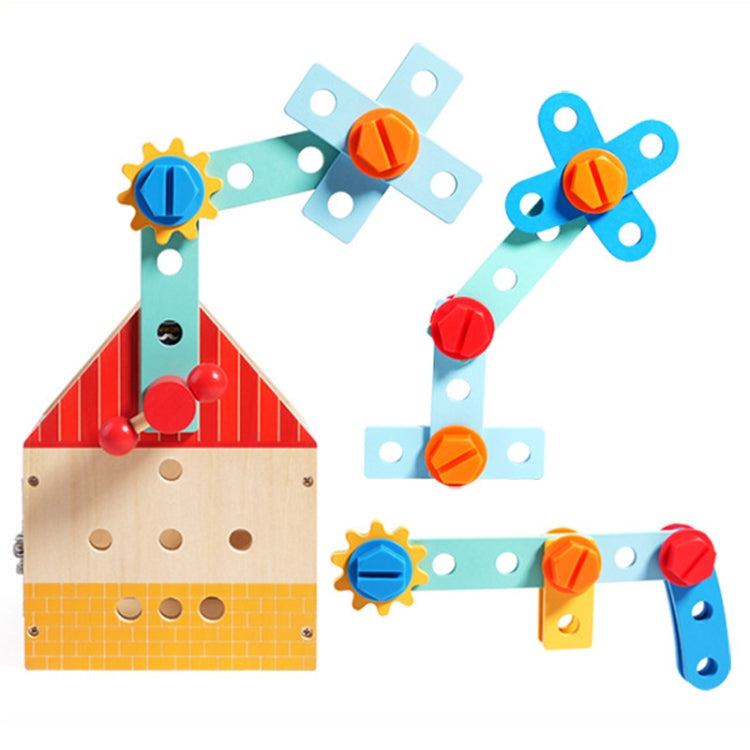 Wooden Multifunction Toolbox Early Learning Disassembly Nut Tool Basket Children Educational Toy, Wooden Multifunction Toolbox