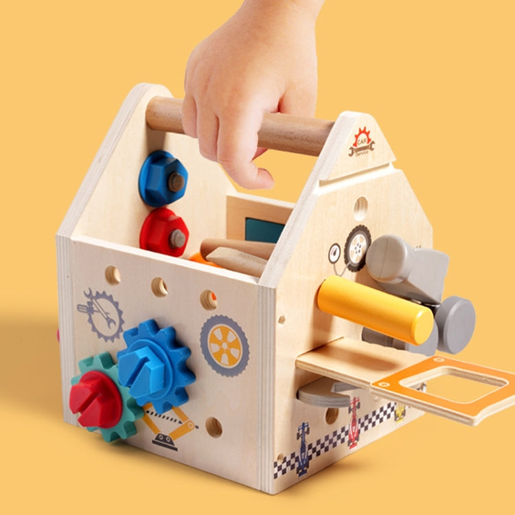 Wooden Multifunction Toolbox Early Learning Disassembly Nut Tool Basket Children Educational Toy, Wooden Multifunction Toolbox