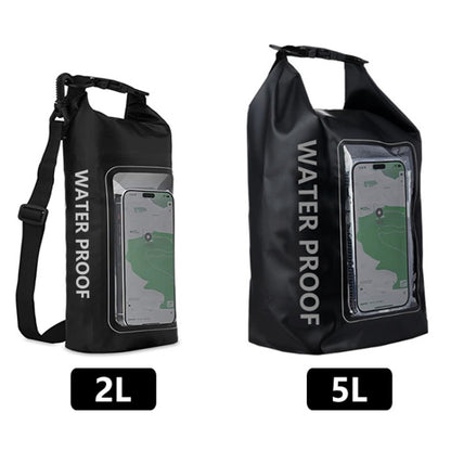 2 In 1 Outdoor Cycling Crossbody Phone Bag PVC Swimming IPX6 Waterproof Bag, 2L, 5L
