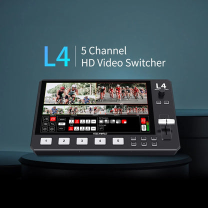 FEELWORLD L4 Multi-Camera Video Mixer Switcher 10.1" Touch Screen USB 3.0 Fast Streaming, EU Plug, UK Plug, US Plug, AU Plug