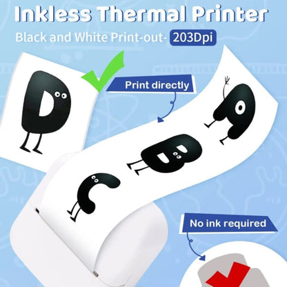 Phomemo M02X Inkless Pocket Printer Bluetooth Thermal Portable Sticker Maker Machine, White, Green