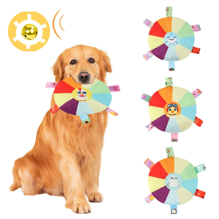 Dog Flying Saucer Toy Outdoor Plush Audible Interactive Teething Bite Resistant Puppy Flying Discs, Duck, Chicken, Shark, Seal