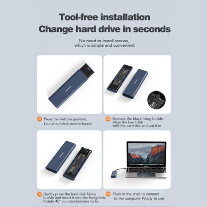 Blueendless M2815SN M.2 Dual Protocol Type-C 3.1 Mobile Hard Disk Box Laptop External SSD, M2815SN