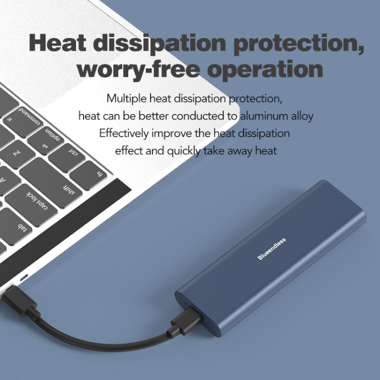 Blueendless M2815SN M.2 Dual Protocol Type-C 3.1 Mobile Hard Disk Box Laptop External SSD, M2815SN