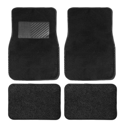 4pcs /Set Universal Car Foot Mats PVC Flocking Pads, Black, Beige, Gray